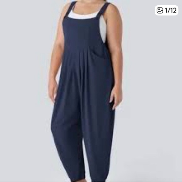 Halara Jogger Jumpsuit with Adjustable Straps ~ Size XS ~ Navy - Picture 8 of 10